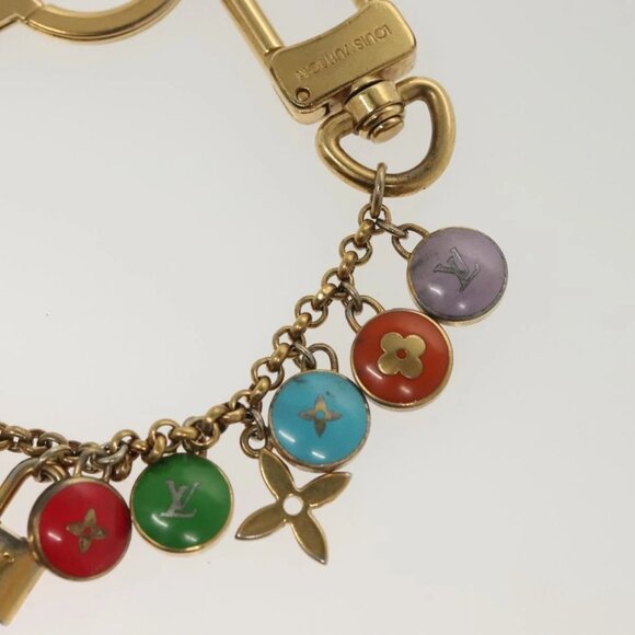 LOUIS VUITTON Porte Cles Chainne Pastille Key Holder Metal M66005 Auth 136335 - Picture 4 of 10
